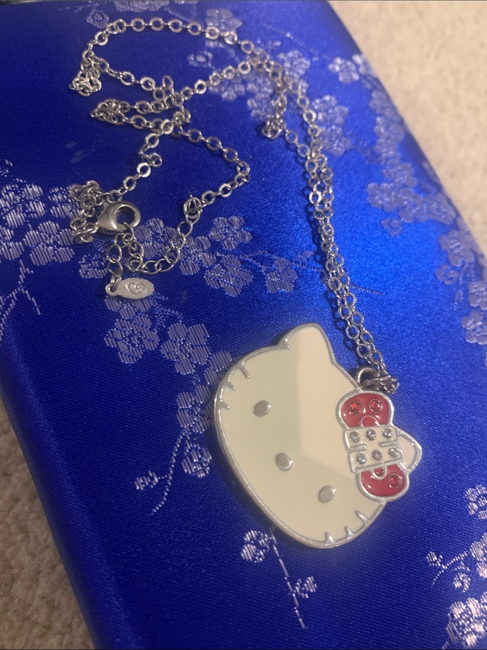 Hello Kitty Pendant on Silver Chain